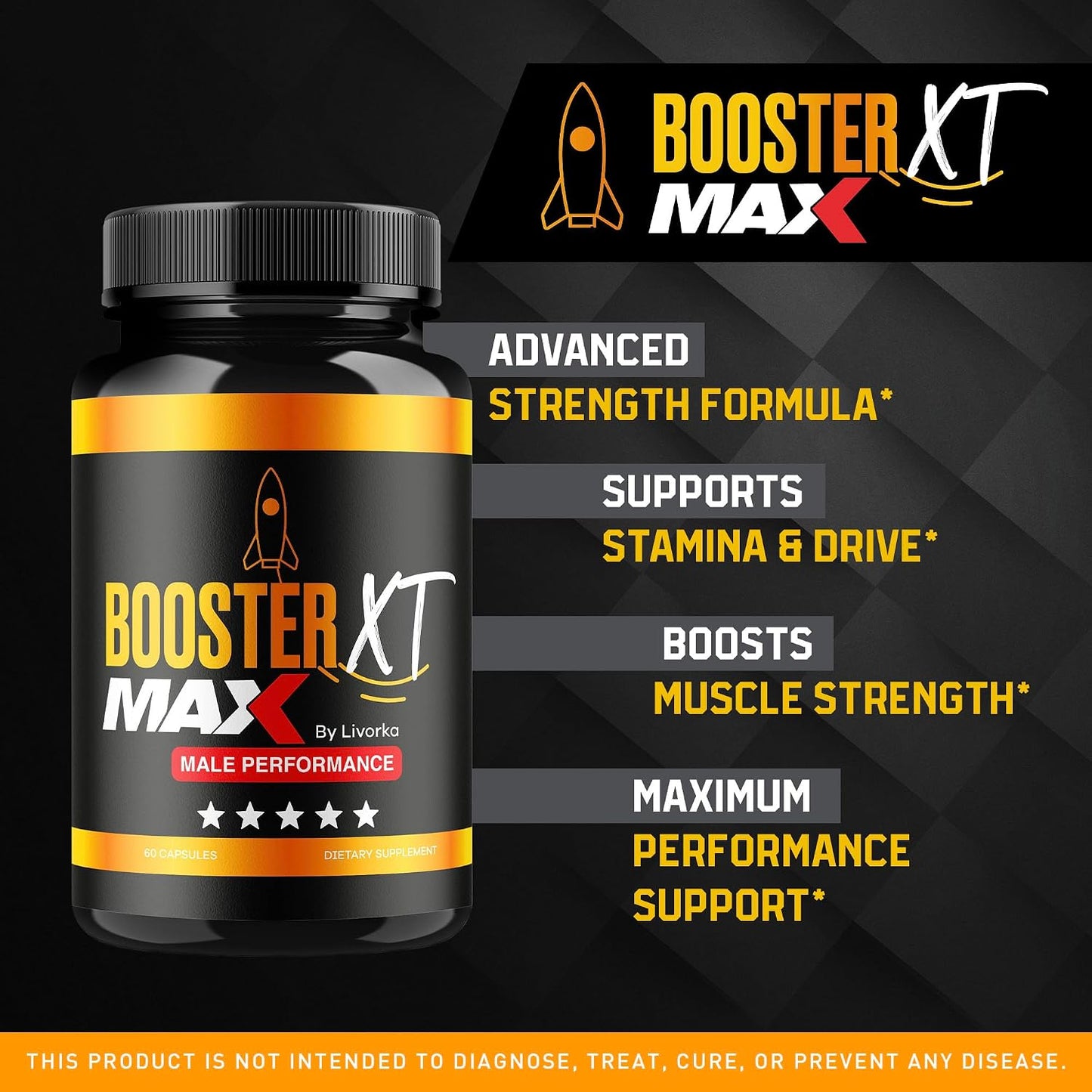Booster XT For Men – MAX Strength Men's Supplement (3 Pack, 180 Capsules) - görsel 2