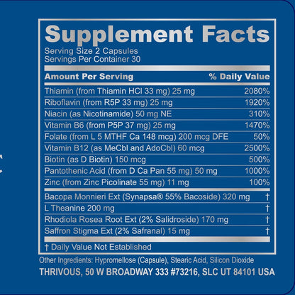 Thrivous Clarity Daily Nootropic – Cognitive Support & Mood Formula