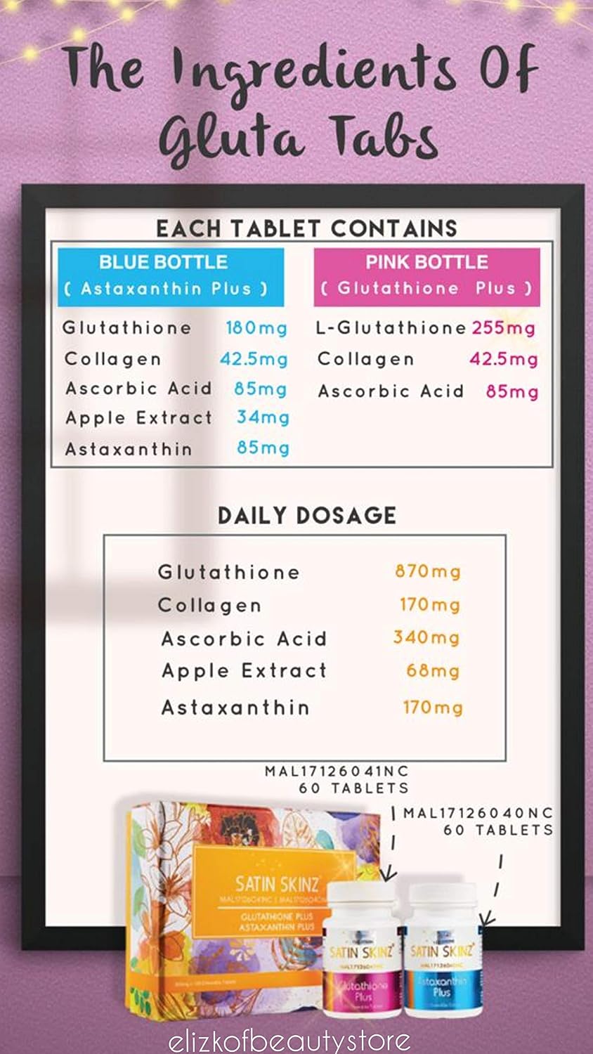 Satin Skinz GLUTATHIONE Plus and ASTAXNTHIN Plus - görsel 2