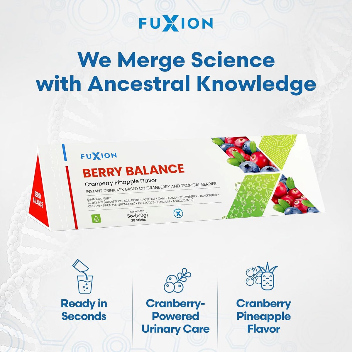 FuXion Berry Balance – Urinary Tract Support Drink | Probiotic & Antioxidant Blend | Mixed Berry | 28 Sticks - görsel 3