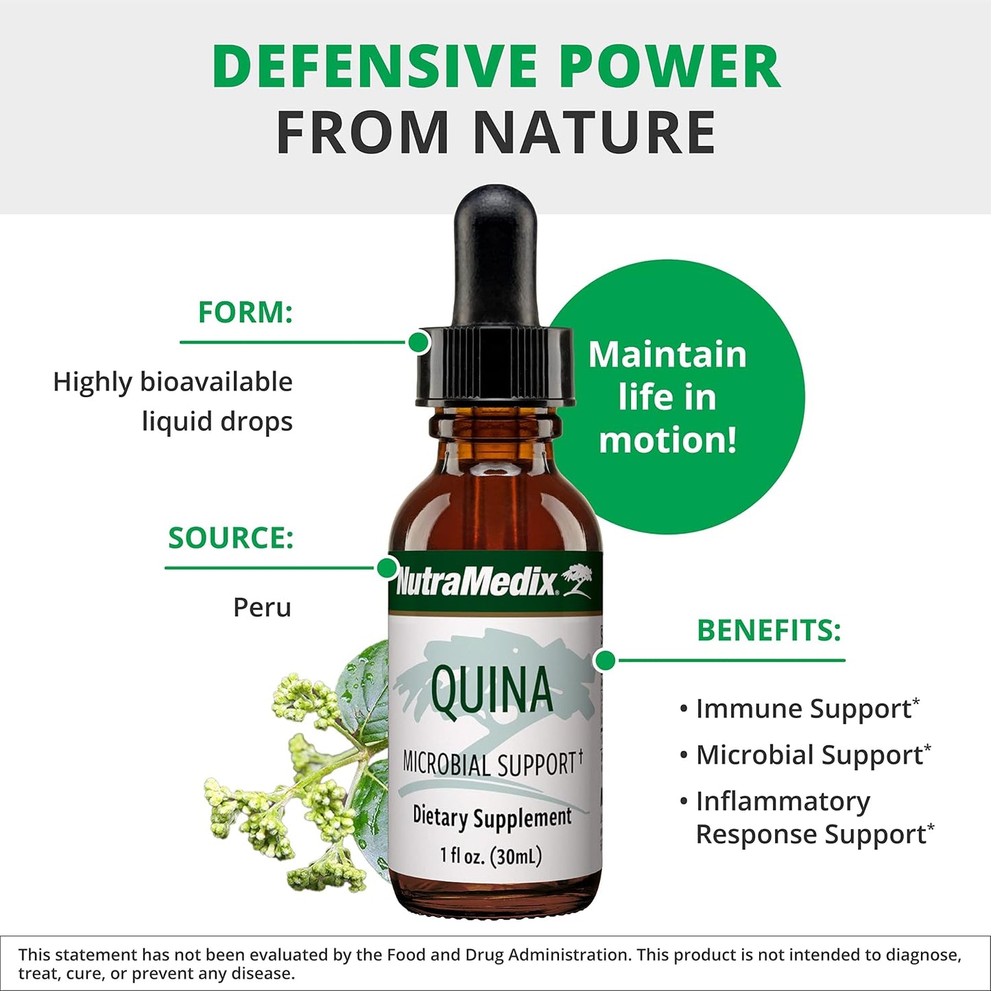 NutraMedix Quina Herbal Extract - Immune Support Liquid Drops - 30 ml - görsel 4
