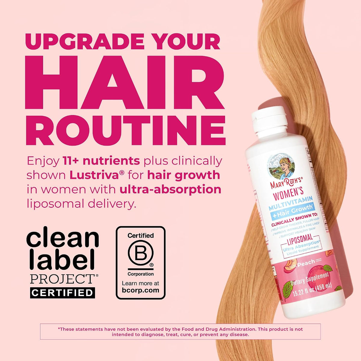 MaryRuth's Women's Multivitamin + Lustriva Hair Growth Liposomal | Biotin 10000mcg | Clinically Tested for Thicker, Fuller – Image 2