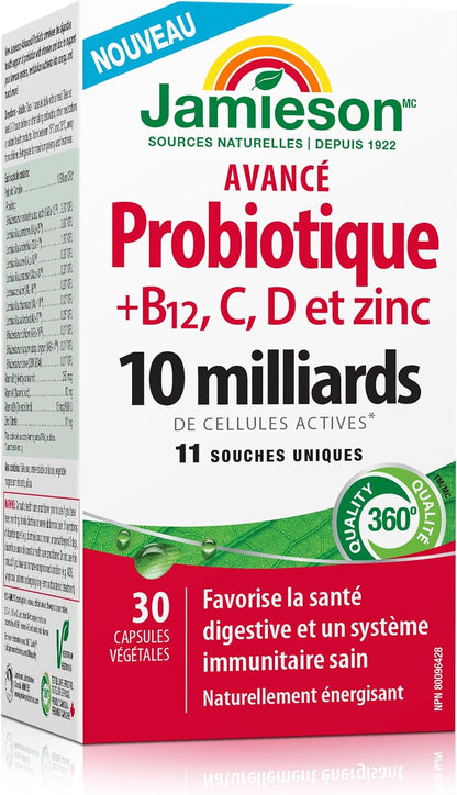 Advanced Probiotic + Vitamins B12, C, D, & Zinc