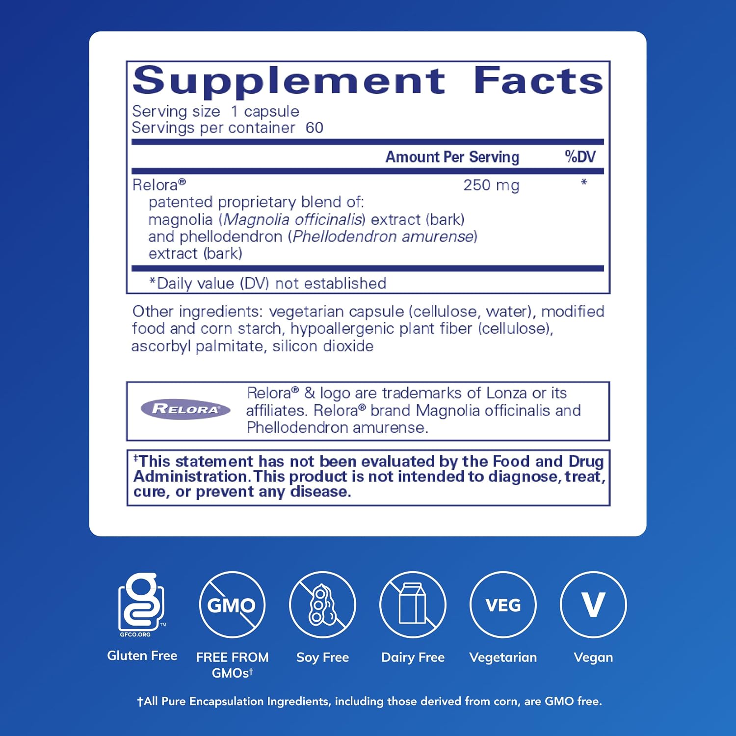 Pure Encapsulations Relora | Hypoallergenic Supplement for Cortisol and DHEA Support | 60 Capsules - görsel 2