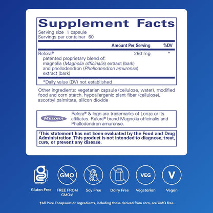 Pure Encapsulations Relora | Hypoallergenic Supplement for Cortisol and DHEA Support | 60 Capsules