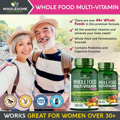 Wholesome Wellness Whole Food Multivitamin for Women, 120 Tablets