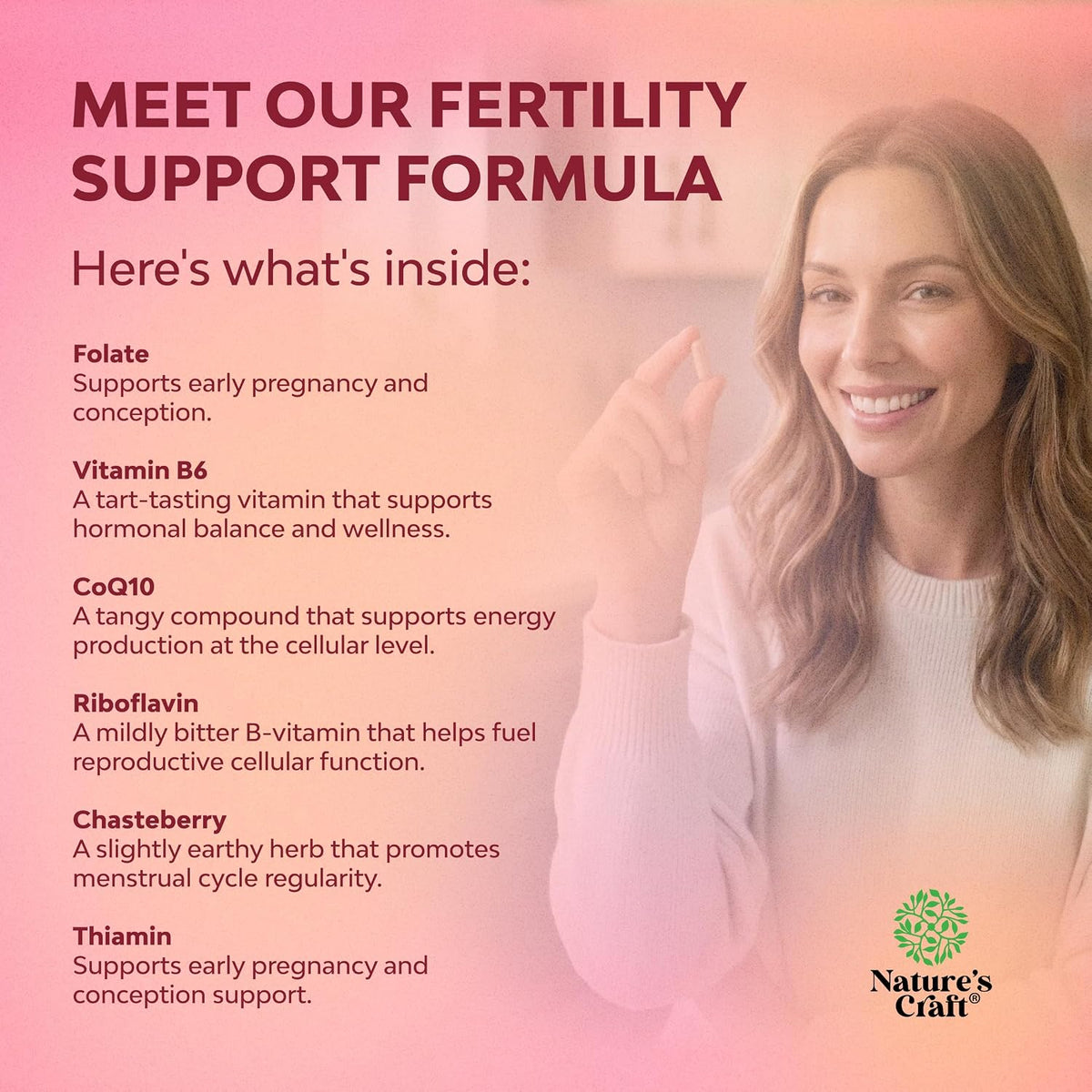 Female Fertility Supplement with Prenatal Multivitamins - Fertility Support with Choline, Inositol, Folate, Chasteberry, and CoQ10 - 120 Capsules - görsel 4