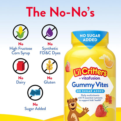L'il Critters Kids Multivitamin Gummies – No Added Sugar, 100 Gummies