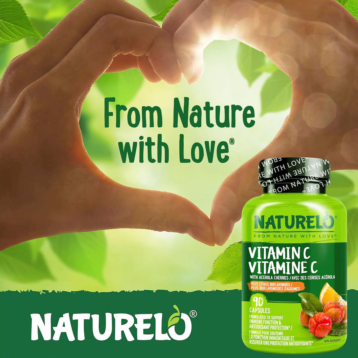 NATURELO Vitamin C with Organic Acerola Cherry and Citrus Bioflavonoids – Vegan Immune Support – 500 mg per Capsule – 90 Capsules - görsel 6