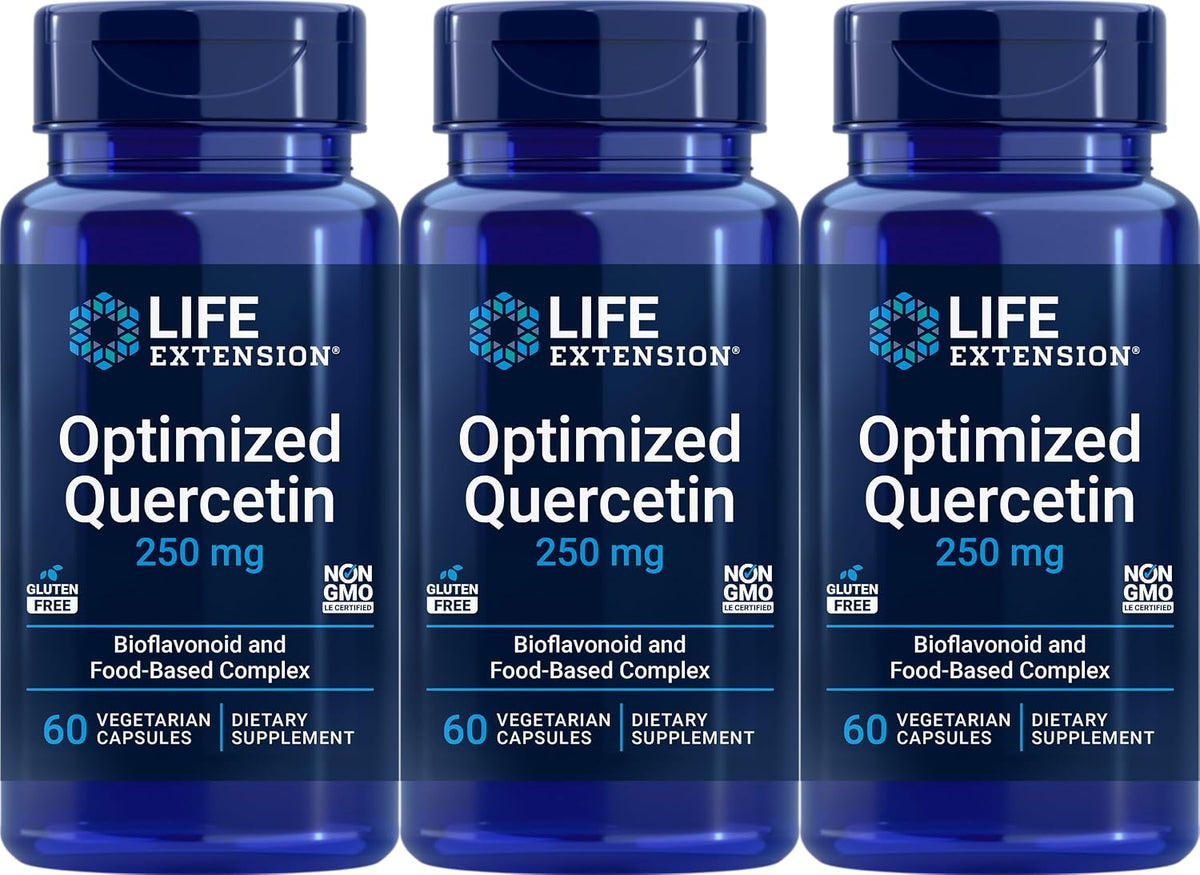 Life Extension Optimised Quercetin Capsules, 180 Vegetarian Capsules (3-Pack) - görsel 1