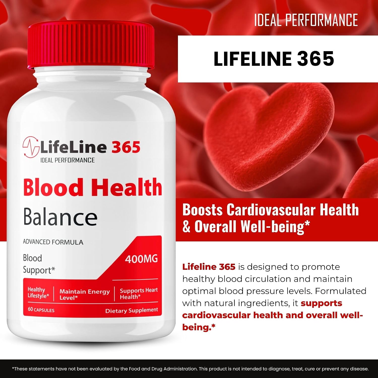 Lifeline 365 Capsules - Advanced Blood Support Formula Supplement (60 Capsules) - görsel 4