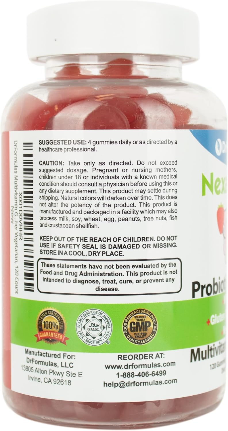 DrFormulas Nexabiotic Multivitamin Gummies with Omega 3 and Probiotics for Kids and Adults – 120 Gummies - görsel 3