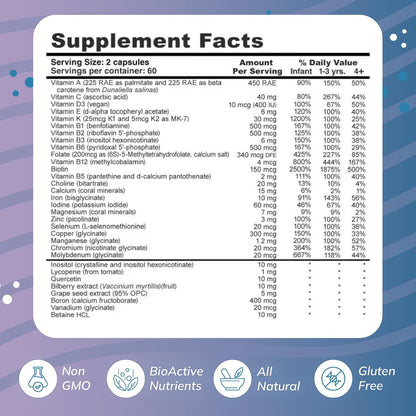 Super Mini-Multi - Children's Multivitamin with Methyl Folate, Methyl B12 and Coenzyme B Vitamins (120 Capsules)