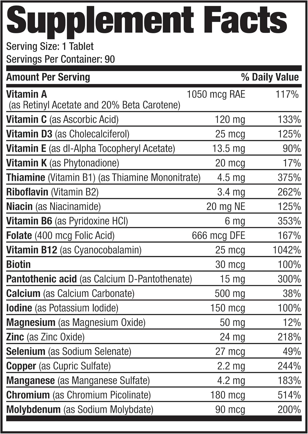Bronson ONE Daily Women's 50+ Complete Multivitamin Multimineral, 90 Tablets - görsel 6