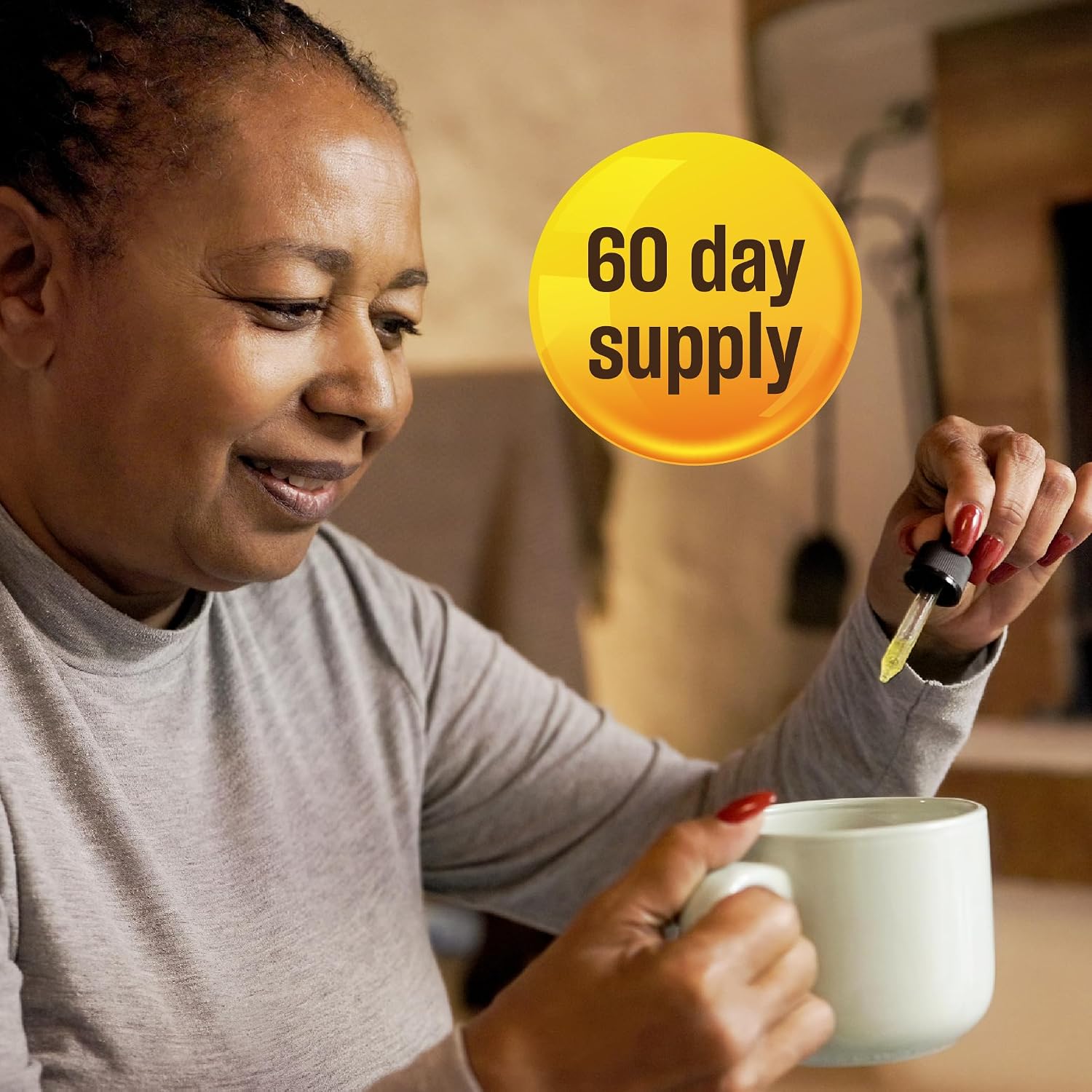 TALYA Vitamin D3 & K2 Liquid Drops, 1000 IU D3 with K2, Non-GM, Vegan, 60 Servings - görsel 5