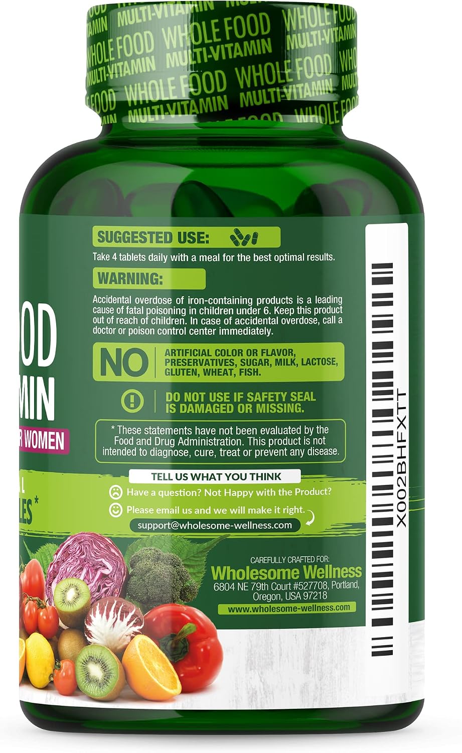 Wholesome Wellness Whole Food Multivitamin for Women, 120 Tablets - görsel 7