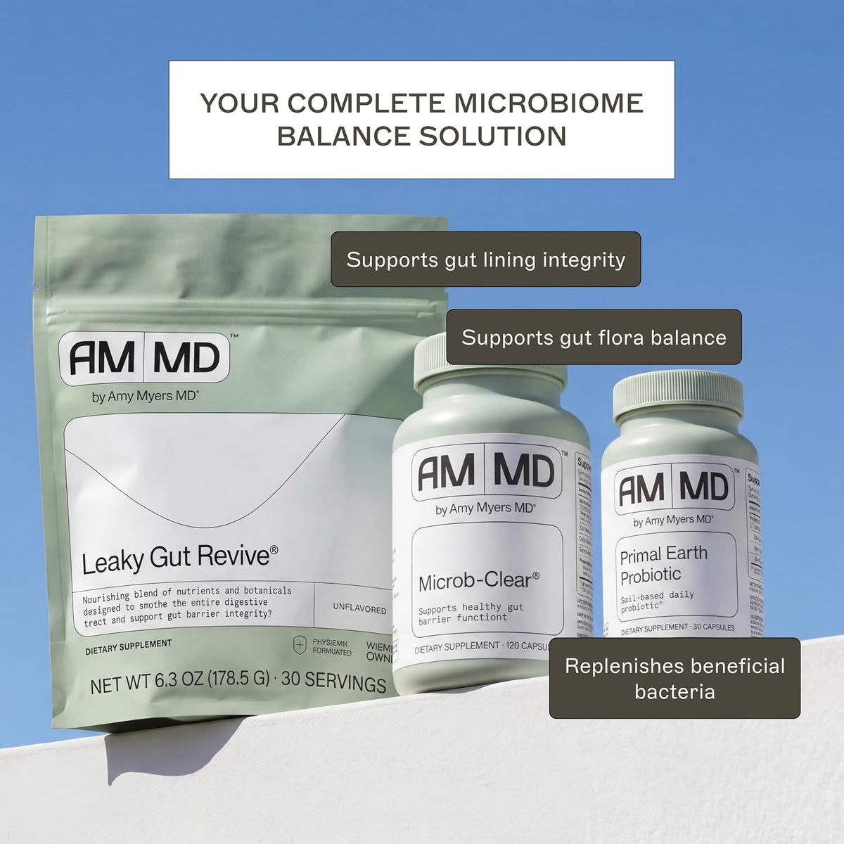 Amy Myers MD Microb-Clear - Microbiome Balance Support - 120 Capsules (60 Servings) - görsel 7
