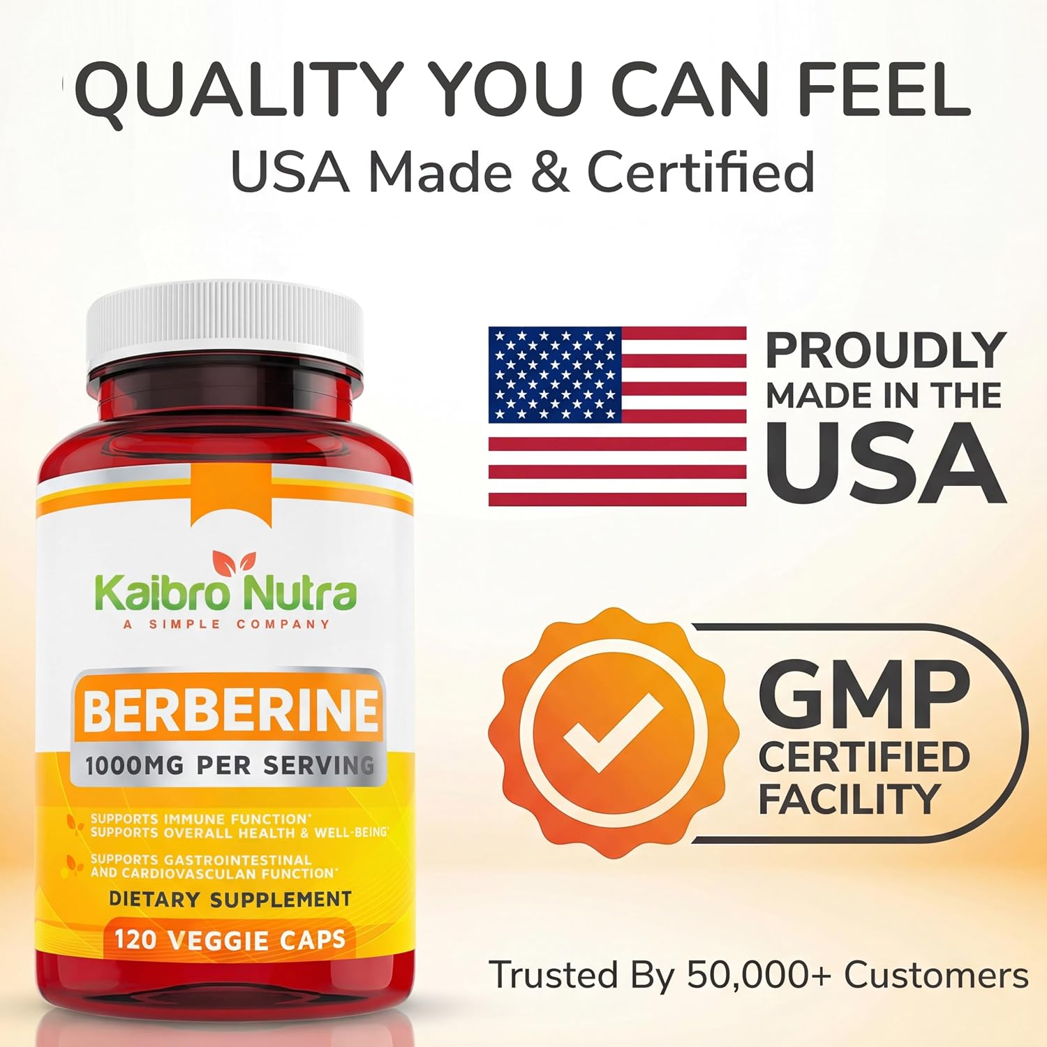Berberine HCL Supplement 1000mg – Immune System, Glucose Support, Circulatory & Gastrointestinal Health – Vegan & Gluten-Free (120 Capsules) - görsel 5