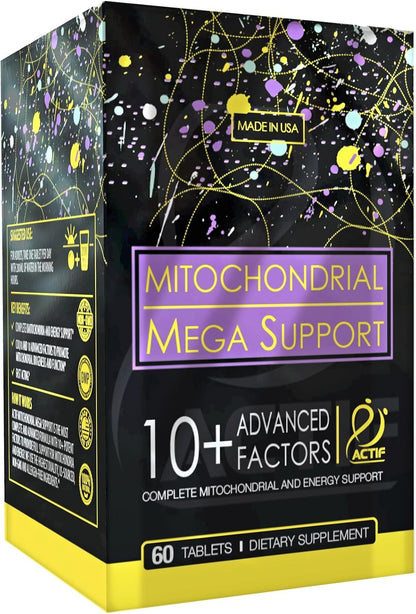 ACTIF Mitochondrial Maximum Support with 10+ Advanced Factors – Non-GMO, Fast Acting, Mitochondria and Energy Support, Made in USA, 60 Capsules
