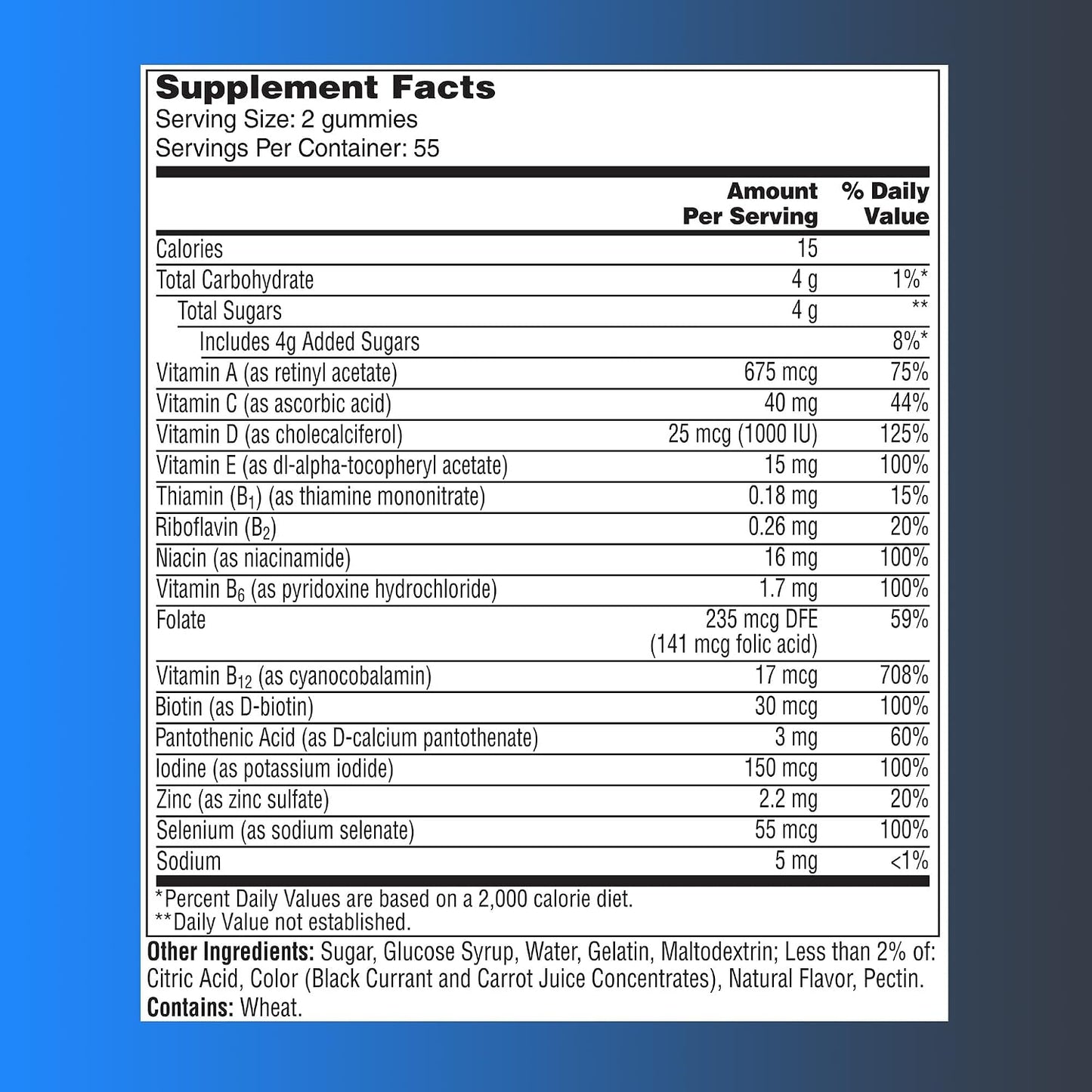 One A Day Men's 50+ Gummies, Advanced Multivitamin for Men with Brain Support and Immune Support, Vitamins for Men with Super 8 B Vitamin Complex, 110 Count - görsel 2