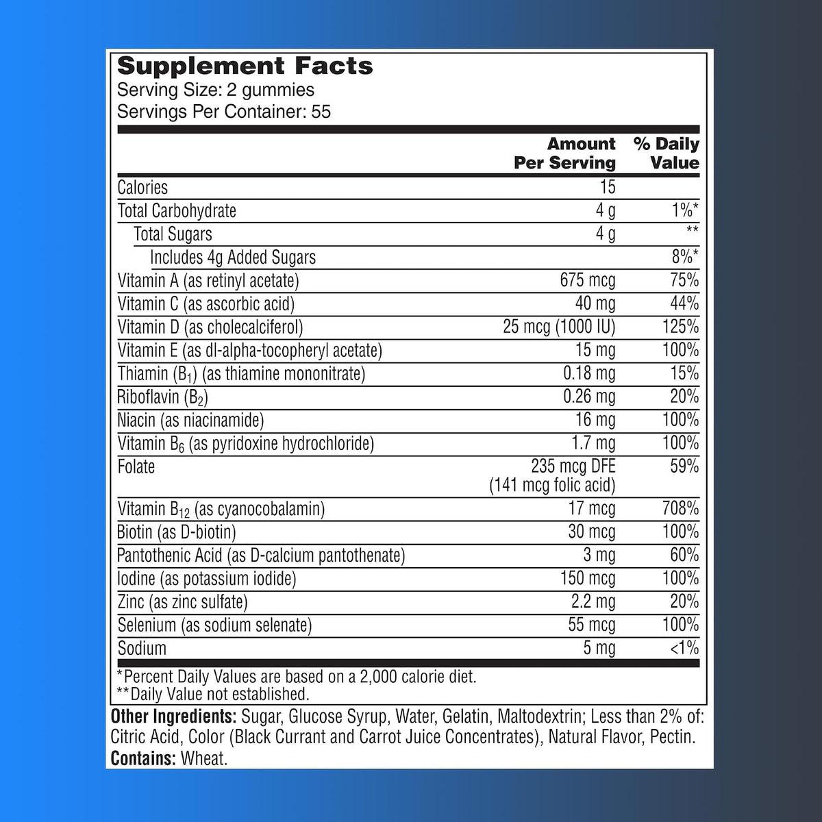 One A Day Men's 50+ Gummies, Advanced Multivitamin for Men with Brain Support and Immune Support, Vitamins for Men with Super 8 B Vitamin Complex, 110 Count - görsel 2