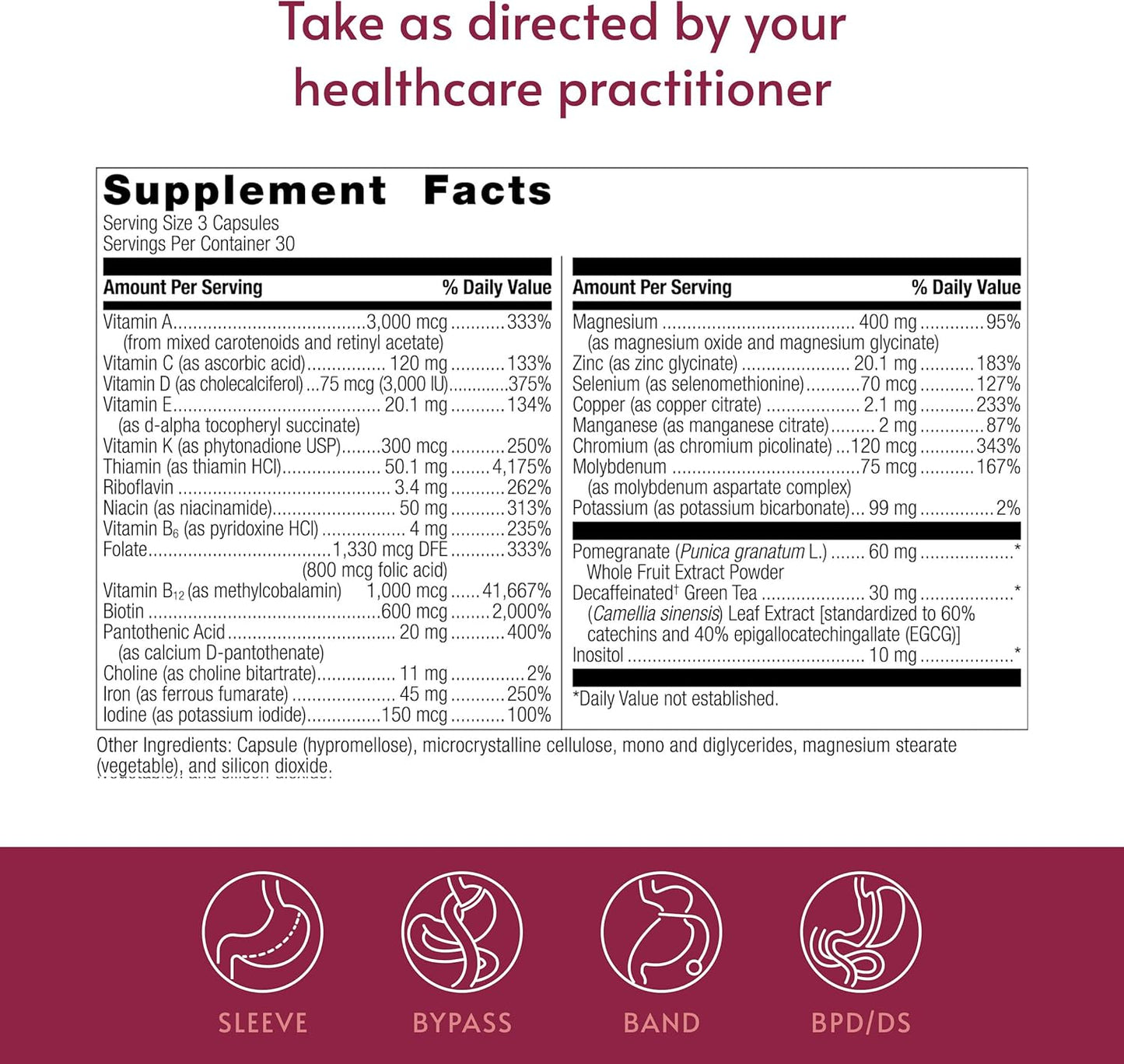 Bariatric Advantage Ultra Multivitamin with Iron - 90 Capsules - görsel 4