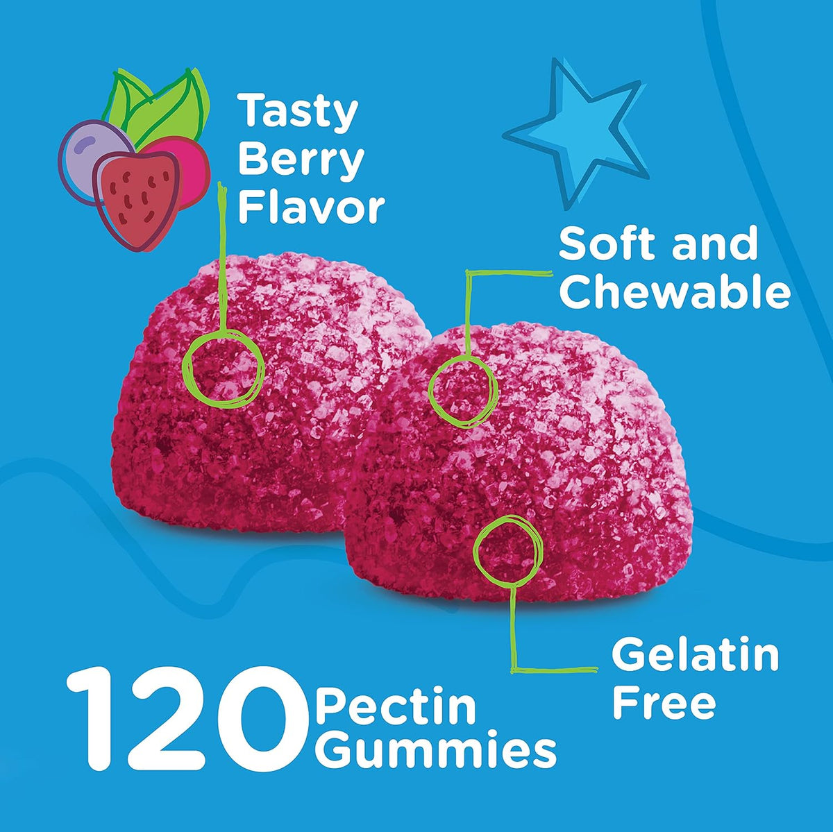 Viteey Vitamin D3 Kids Gummies 25mcg (1000 IU) - Tasty Chewable Berry Flavour | Bone Health, Immune Health, Joint & Muscle Support - Vegetarian, Gelatine Free, Gluten-free, GMO Free - 120 Count - görsel 3