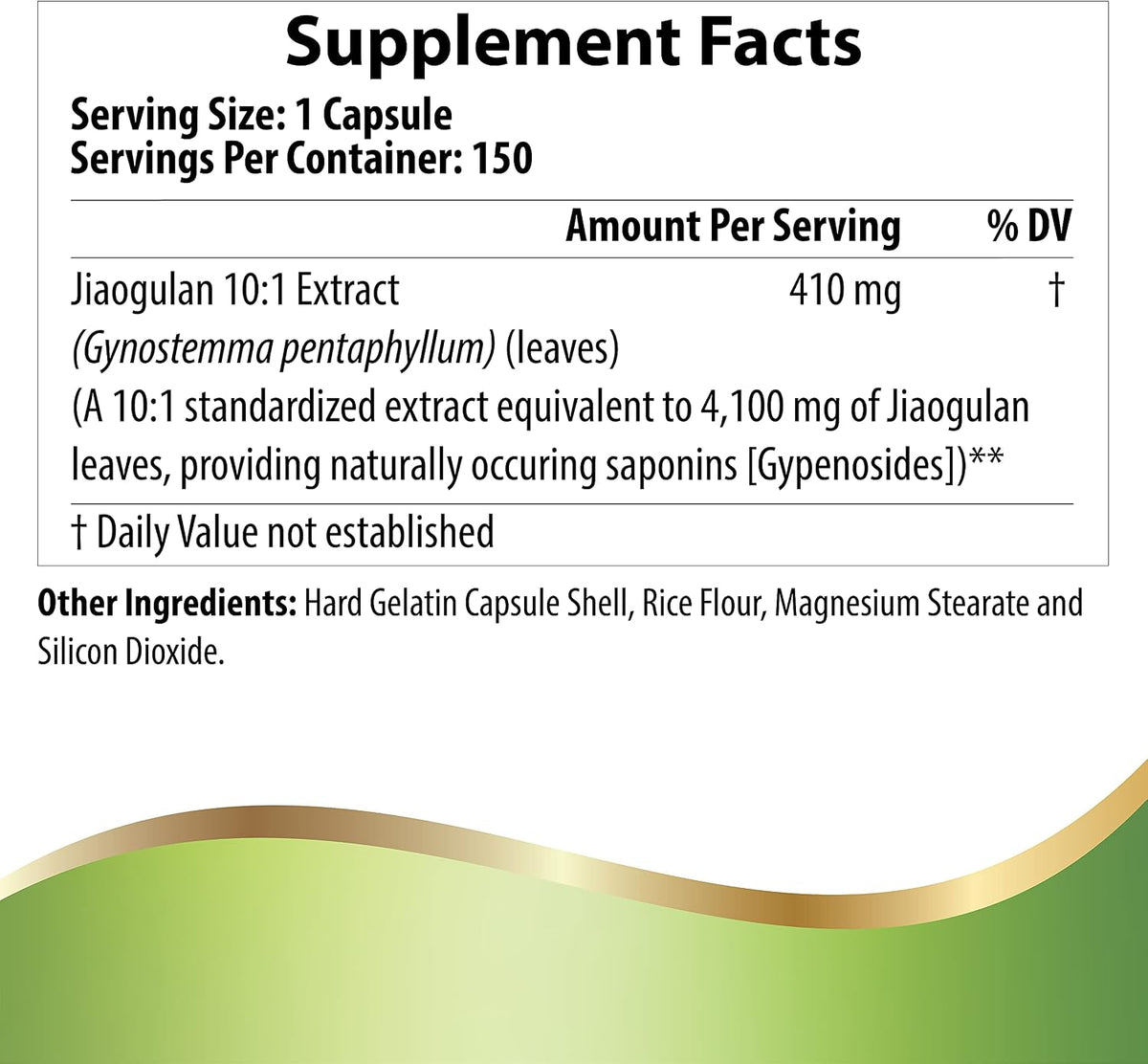 Pacific Nature's Jiaogulan Herbal Supplement (150 Capsules) 4100mg Gynostemma Pentaphyllum Extract (Standardised 10:1) - Gluten-free, Non-GM - görsel 4