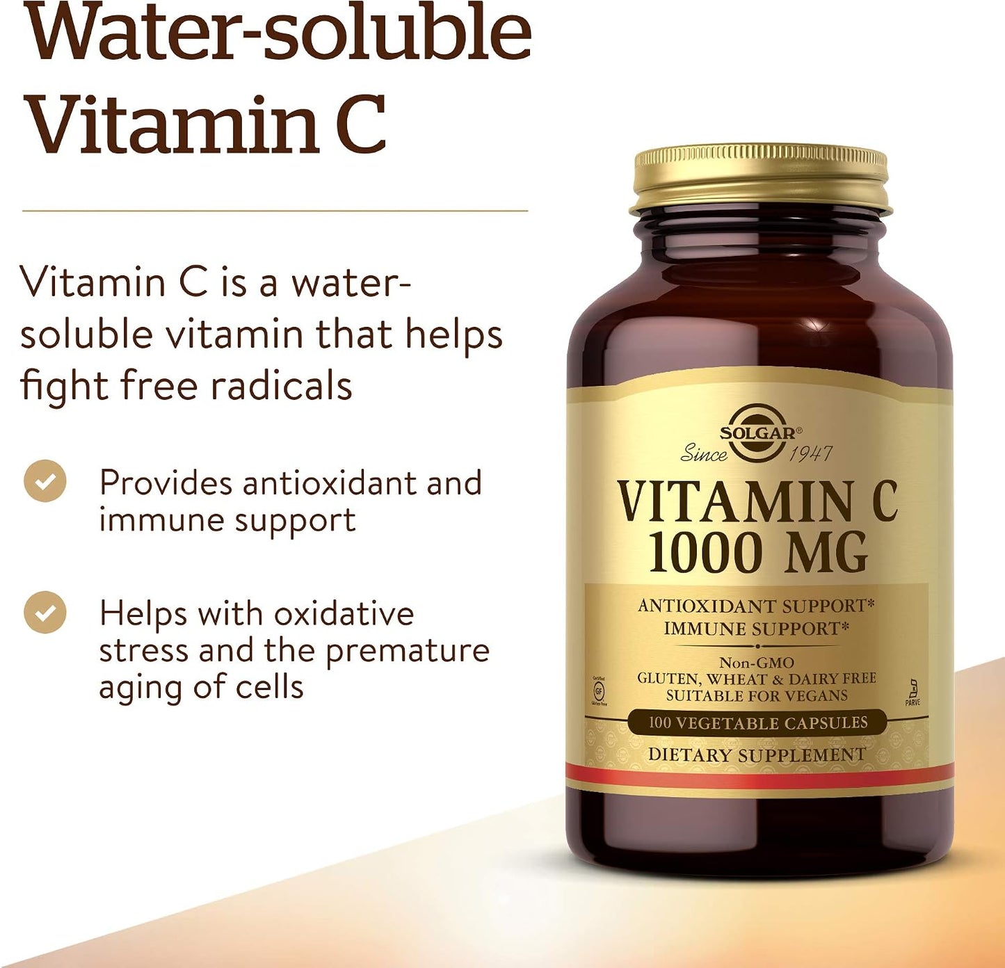 Solgar Vitamin C 1000 mg with Bioflavonoids – 100 Vegetable Capsules - görsel 3