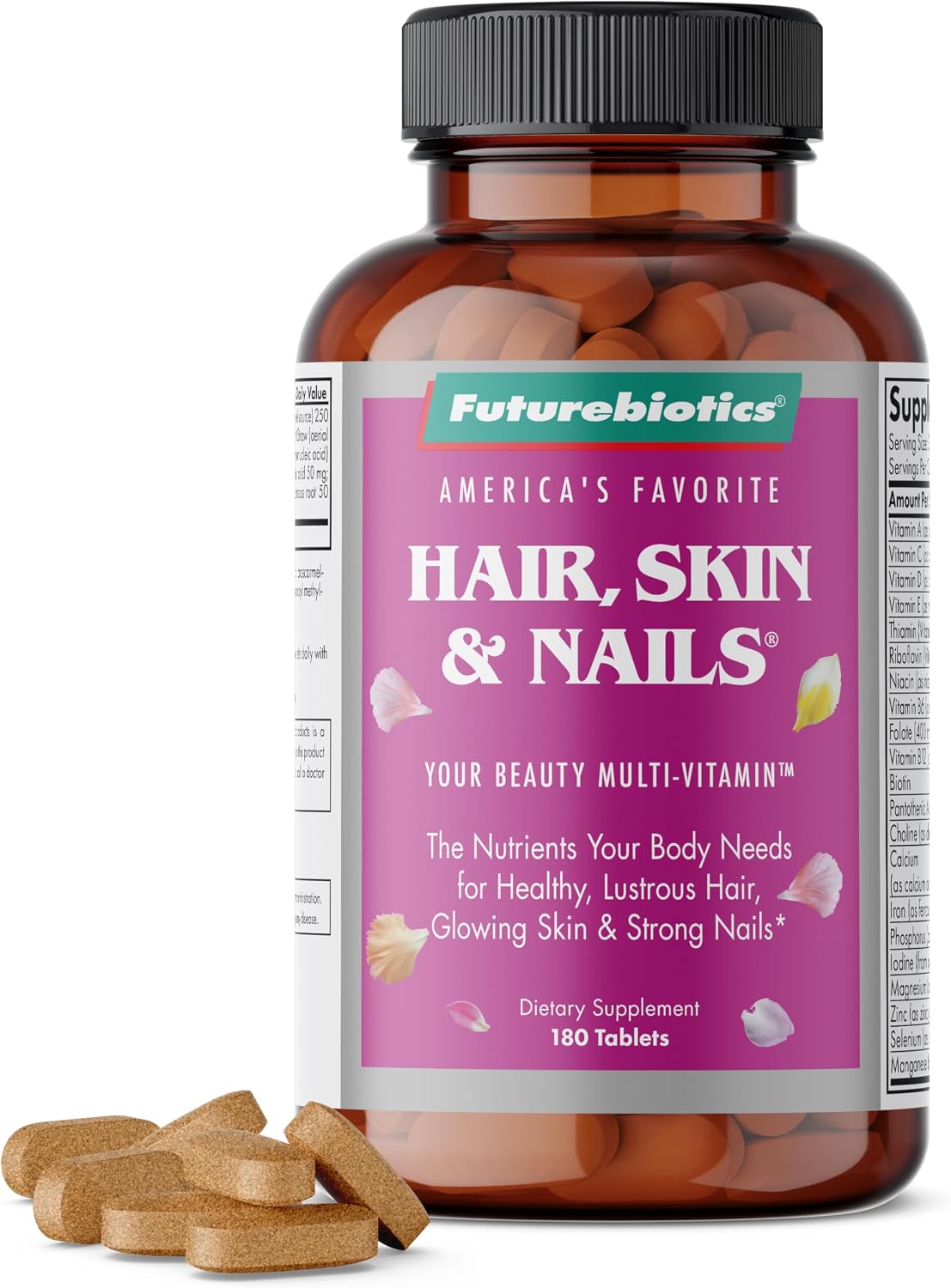Futurebiotics Hair, Skin & Nails Beauty Multivitamin - USDA Certified Organic - 135 Tablets - görsel 9