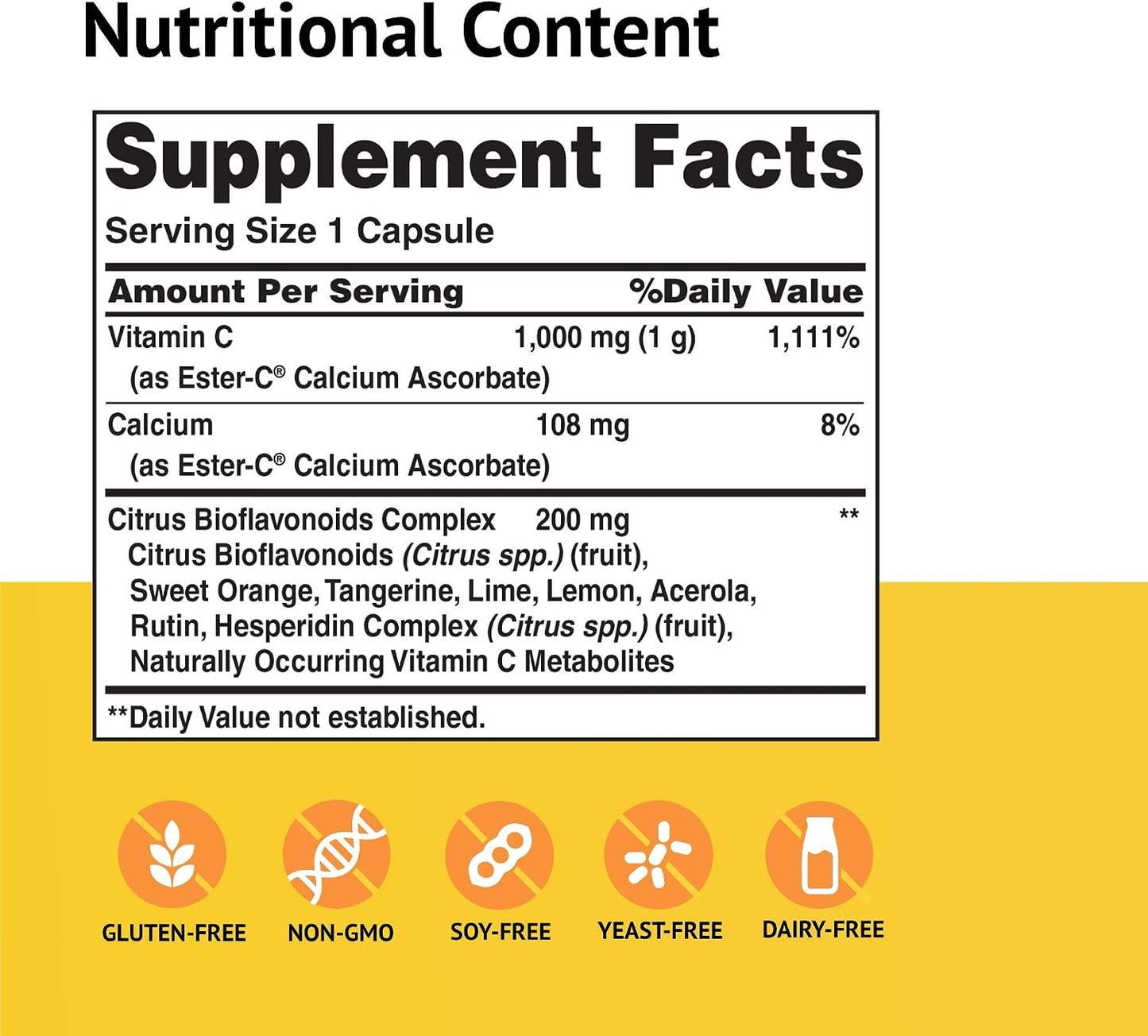 American Health Ester-C 1000 mg with Bioflavonoids Capsules, 105 Capsules - görsel 2