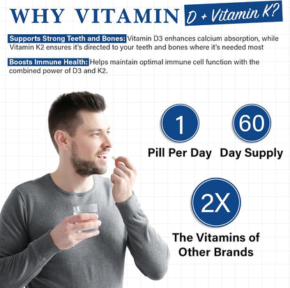 Living Well Dr. Michelle Vitamin D3 10,000 IU with K2 – 60 Capsules – Image 5