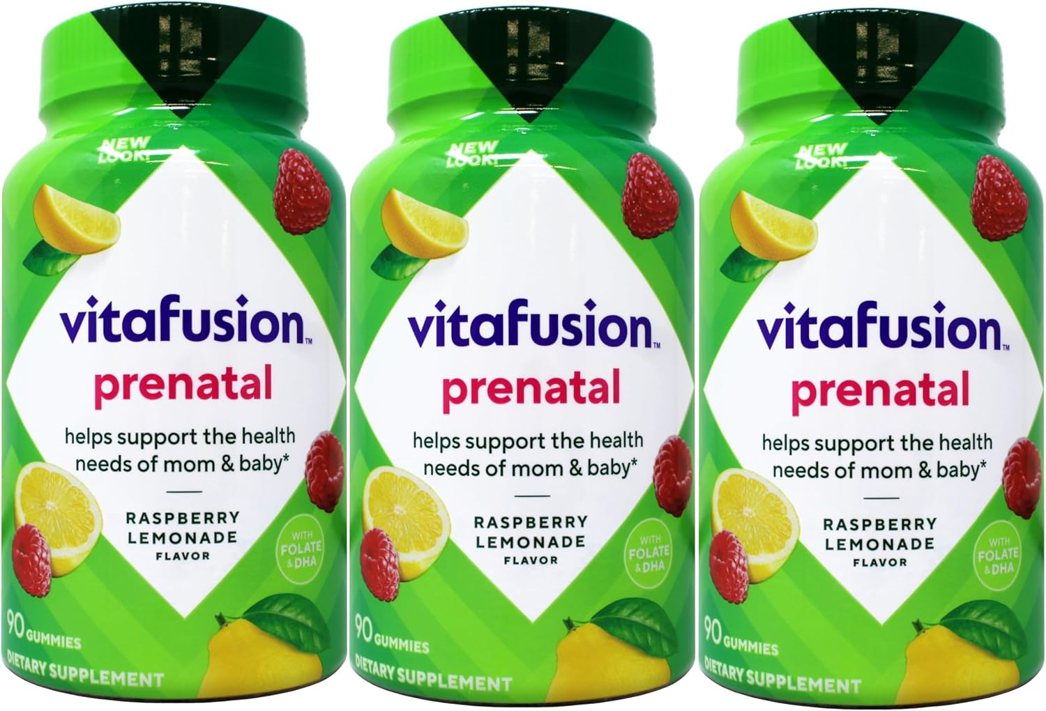 Vitafusion Prenatal DHA & Folic Acid Gummy Vitamins – Pack of 3 (270 Gummies) - görsel 1