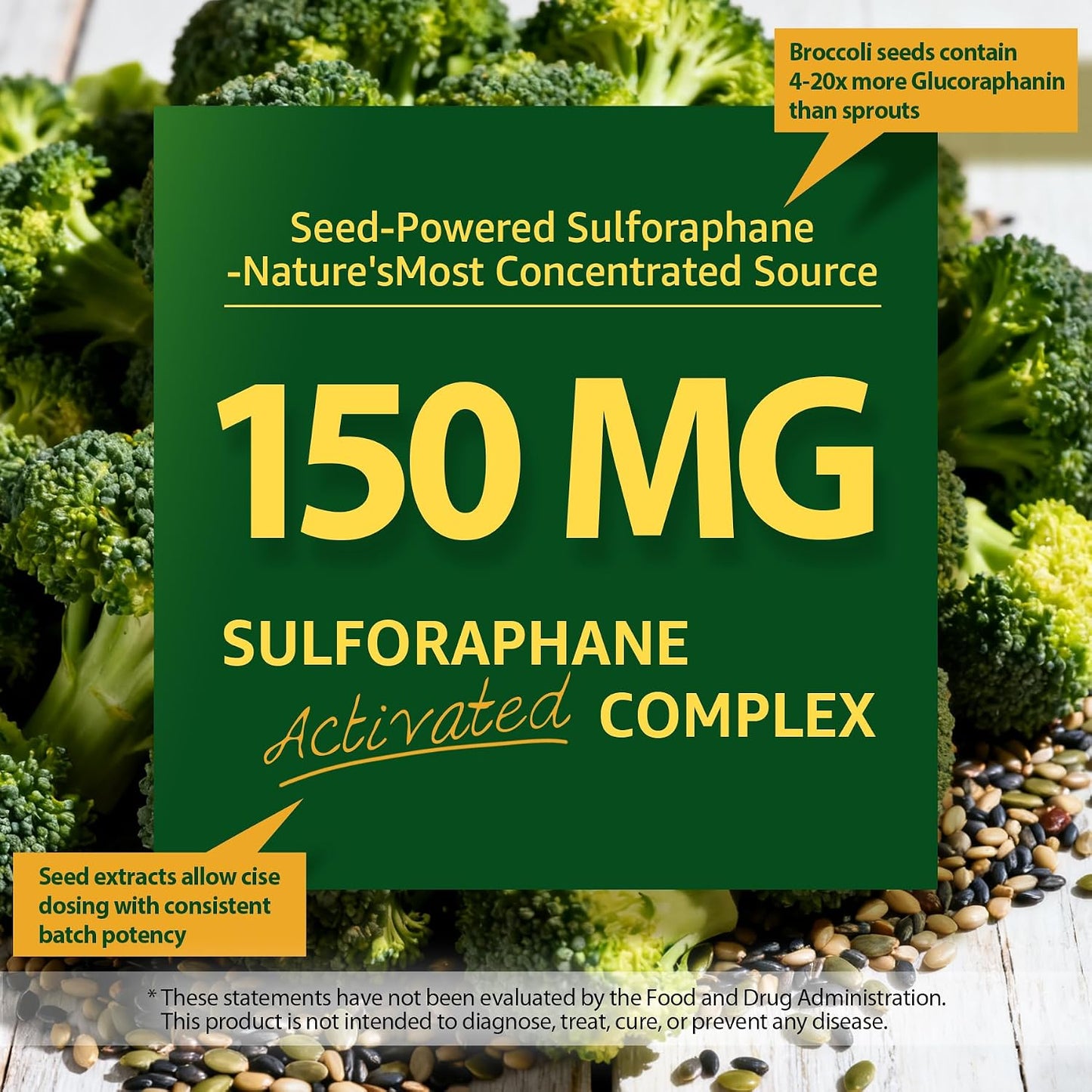 Liposomal Sulforaphane Supplement 150mg – Broccoli Seed Extract with Myrosinase, Quercetin, Glutathione – Chewable Gummies, 120 Gummies - görsel 3