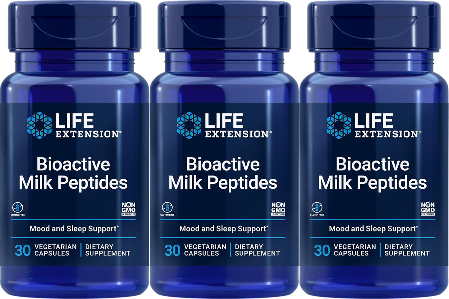 Life Extension Bioactive Milk Peptides, 30 Vegetarian Capsules (Pack of 3) - görsel 1