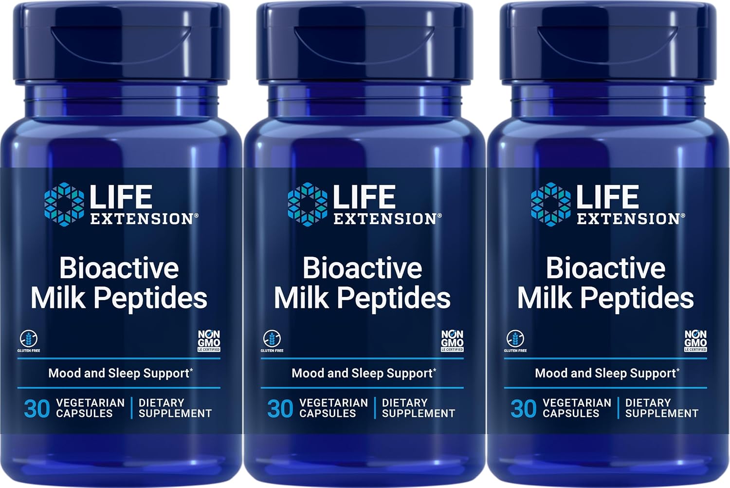 Life Extension Bioactive Milk Peptides, 30 Vegetarian Capsules (Pack of 3) - görsel 1