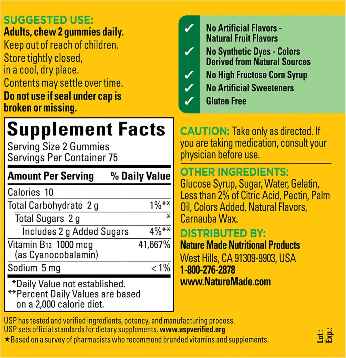 Nature Made Vitamin B12 Gummies – 1000 mcg, 150 Gummies (75-Day Supply) - görsel 8