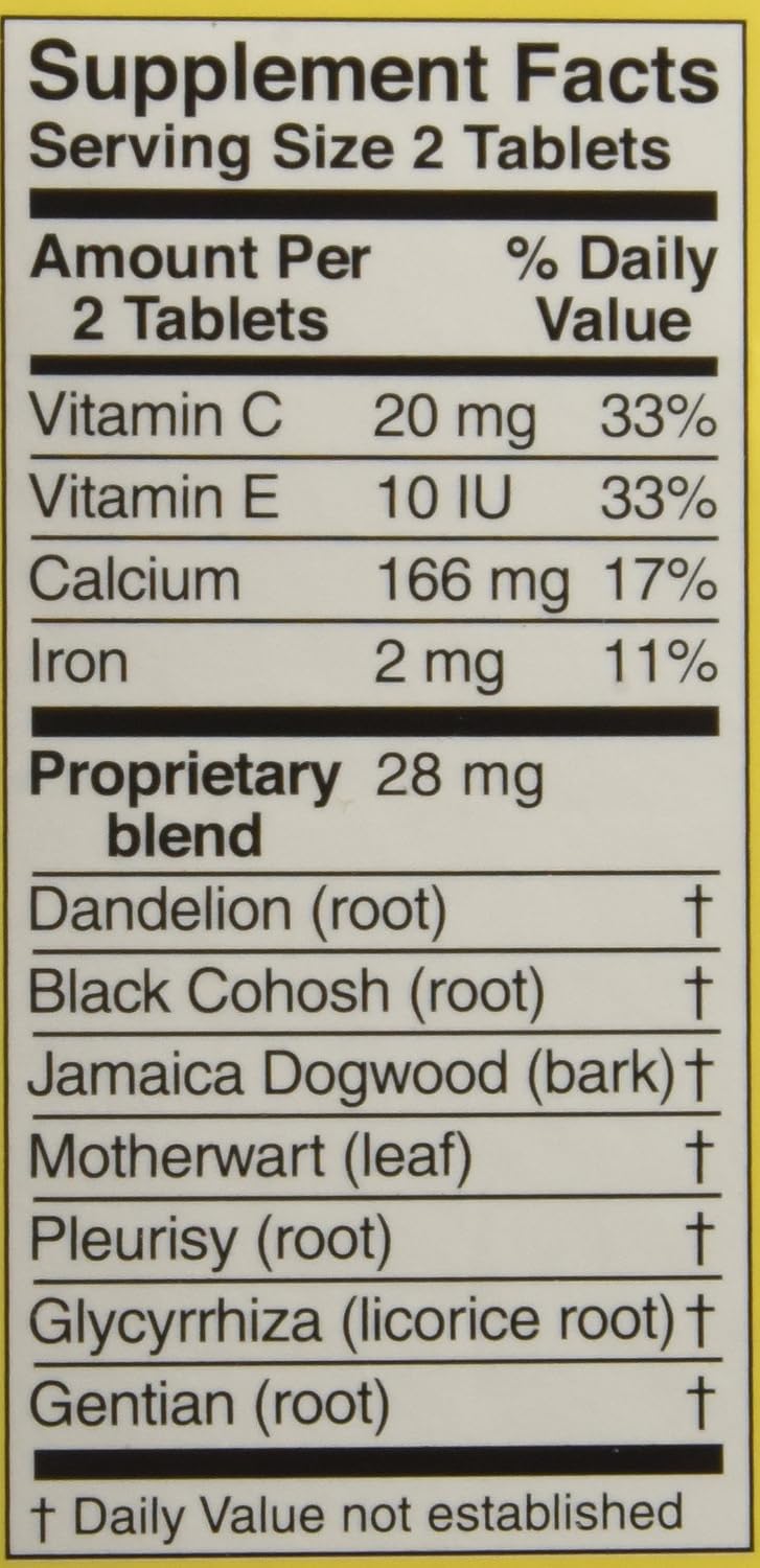 Lydia Pinkham Herbal Supplement Tablets for Menstruation and Menopause Support, 72 Tablets - görsel 5