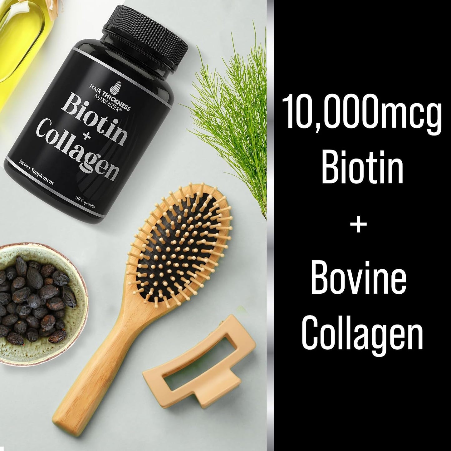 Hair Thickness Maximiser Biotin & Collagen Supplement, 10,000mcg - görsel 4