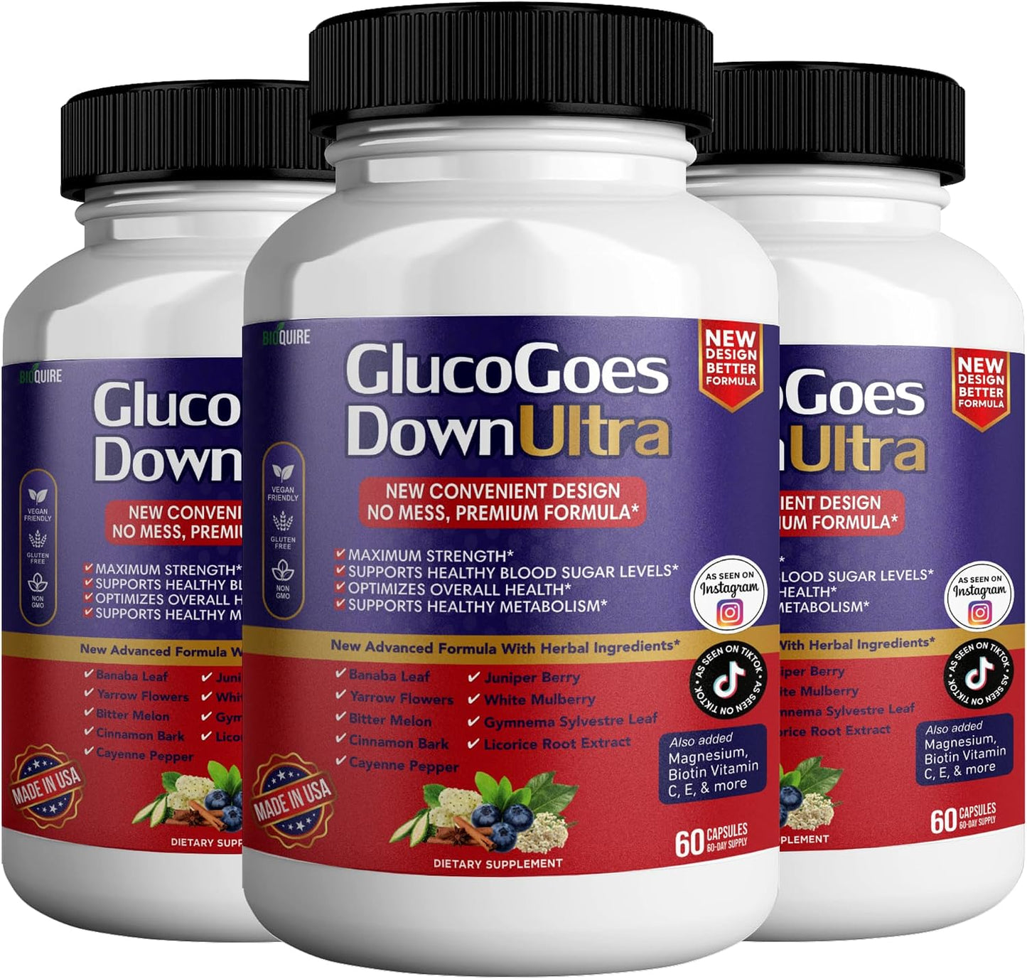GlucoGoes Down Ultra Dietary Supplement, 120 Capsules, Pack of 2 - görsel 10