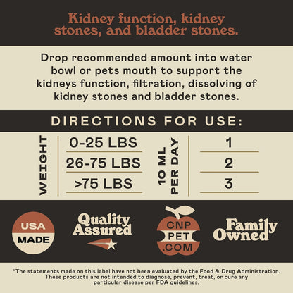 Complete Natural Products Organic Kidney & Bladder Concentrate for Pets - 4oz - Pure Organic Kidney & Bladder Concentrate