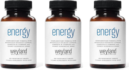 Weyland Brain Nutrition Energy | B-Complex with Botanically Sourced Caffeine & Herbs