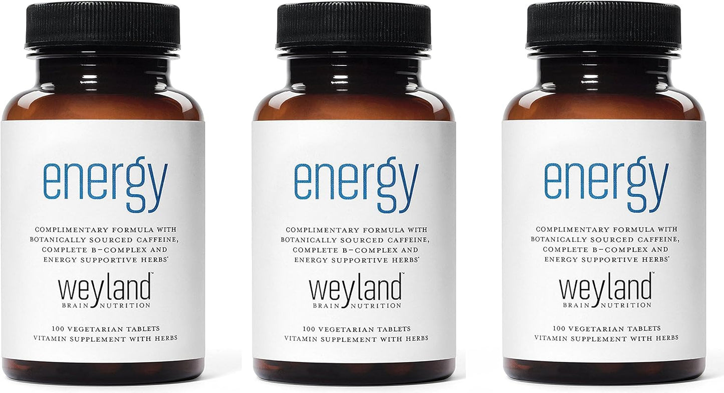 Weyland Brain Nutrition Energy - 100 Vegetarian Tablets (Pack of 3) - görsel 1