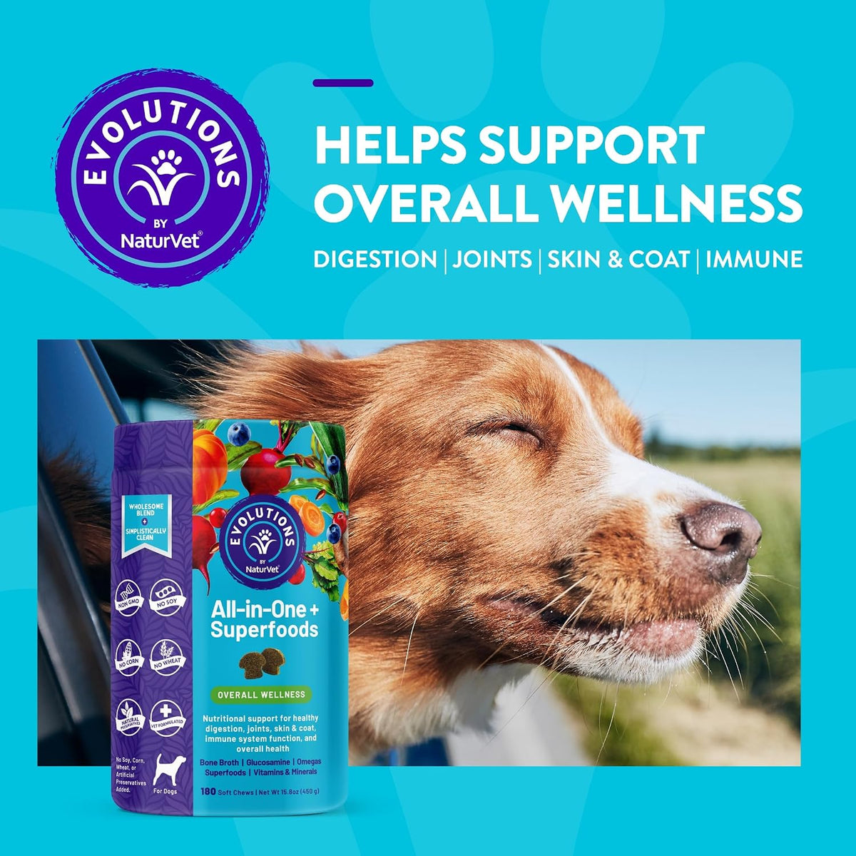 NaturVet Evolutions All-in-One + Superfoods Soft Chews for Dogs (180 Count) - görsel 2