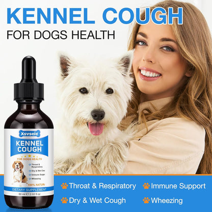 Kennel Cough Treatment Drops for Dogs, Natural Dog Supplement Herbal Kennel Cough Drops for All Breeds & Size Dog