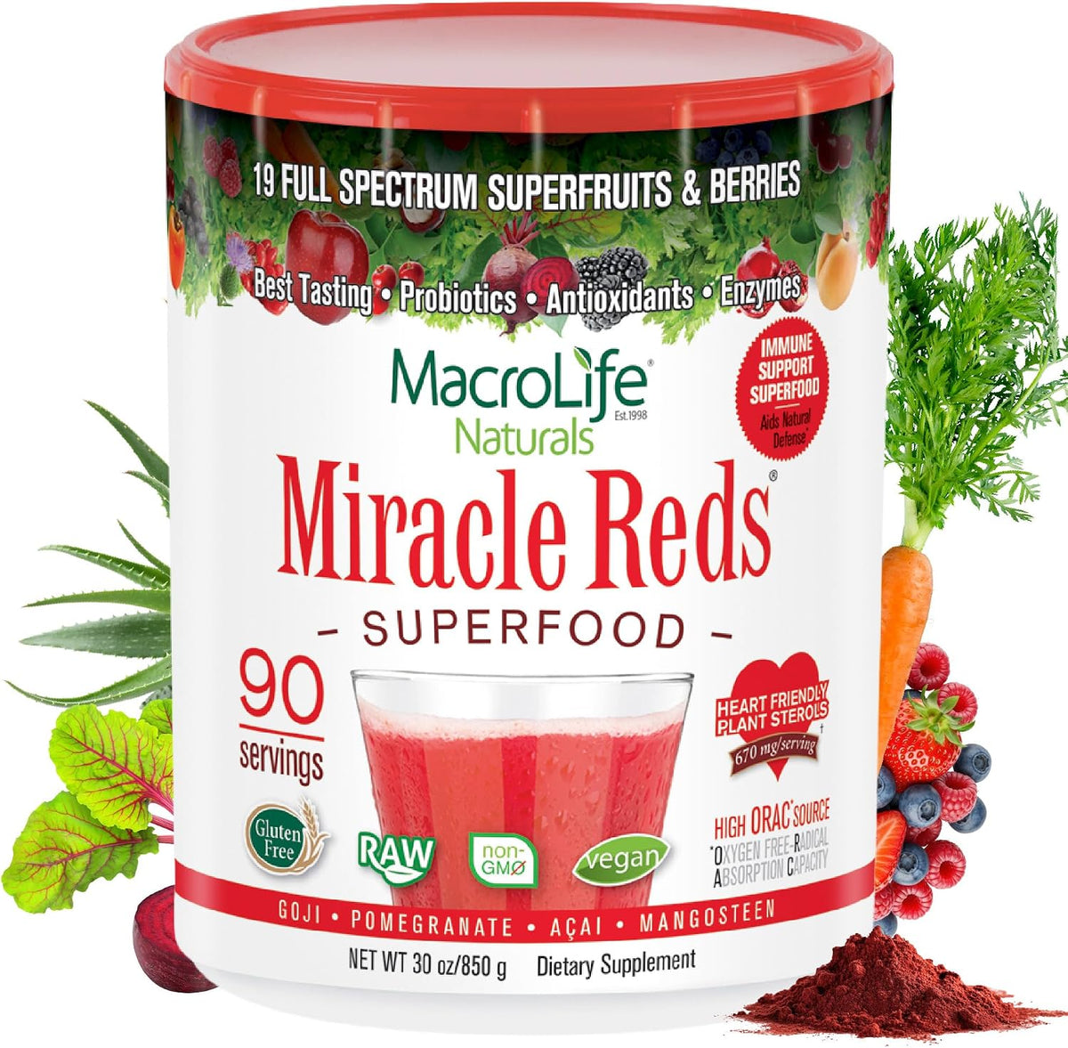 MacroLife Naturals Miracle Reds Superfood Powder - 12 Sachets – Image 10