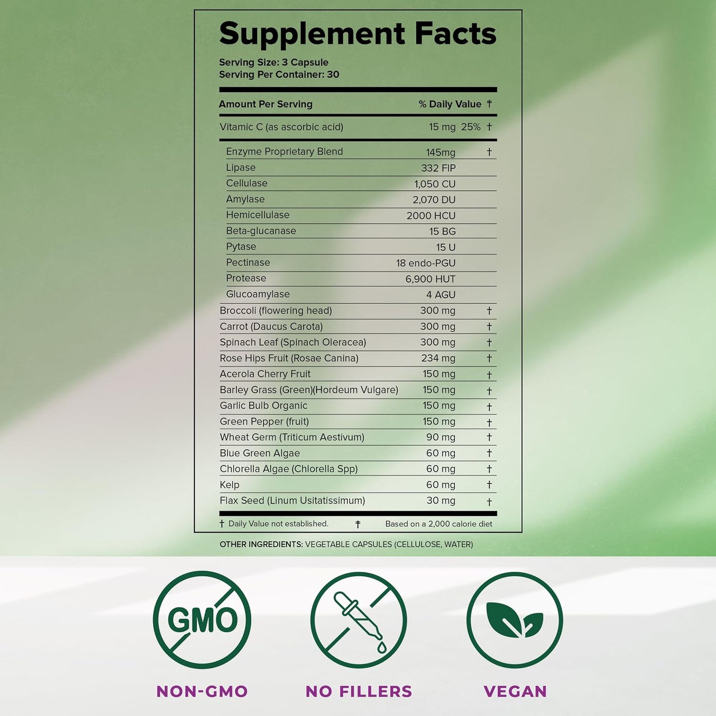 Dr. Liz Cruz Gastro Greens - Greens Supplement, Food Supplement with Herbs, Non-GM, Wholefood Based, 90 Vegetable Capsules - görsel 5