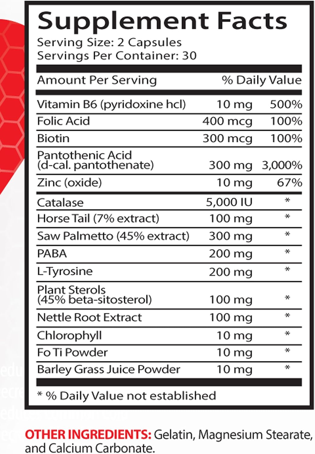 L-Tyrosine Anti Grey Hair Natural Formula - Hair, Skin & Nails Supplement - görsel 2
