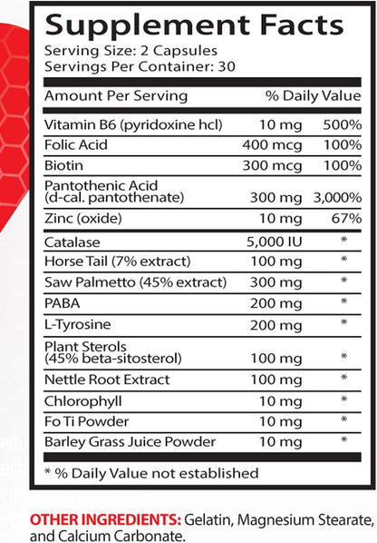 L-Tyrosine Anti Grey Hair Natural Formula - Hair, Skin & Nails Supplement