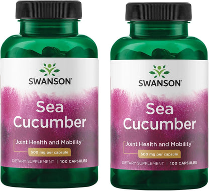 Swanson Sea Cucumber – Natural Joint Health Support – 500mg per Capsule (100 Capsules, 2 Pack)